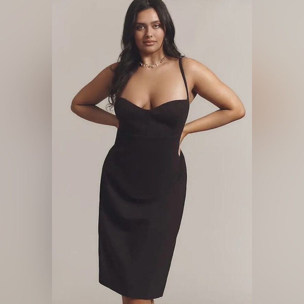 NWT! Anthropologie Maeve Sleeveless Corset Slim Knee-Length Dress - Size XL 🧁
